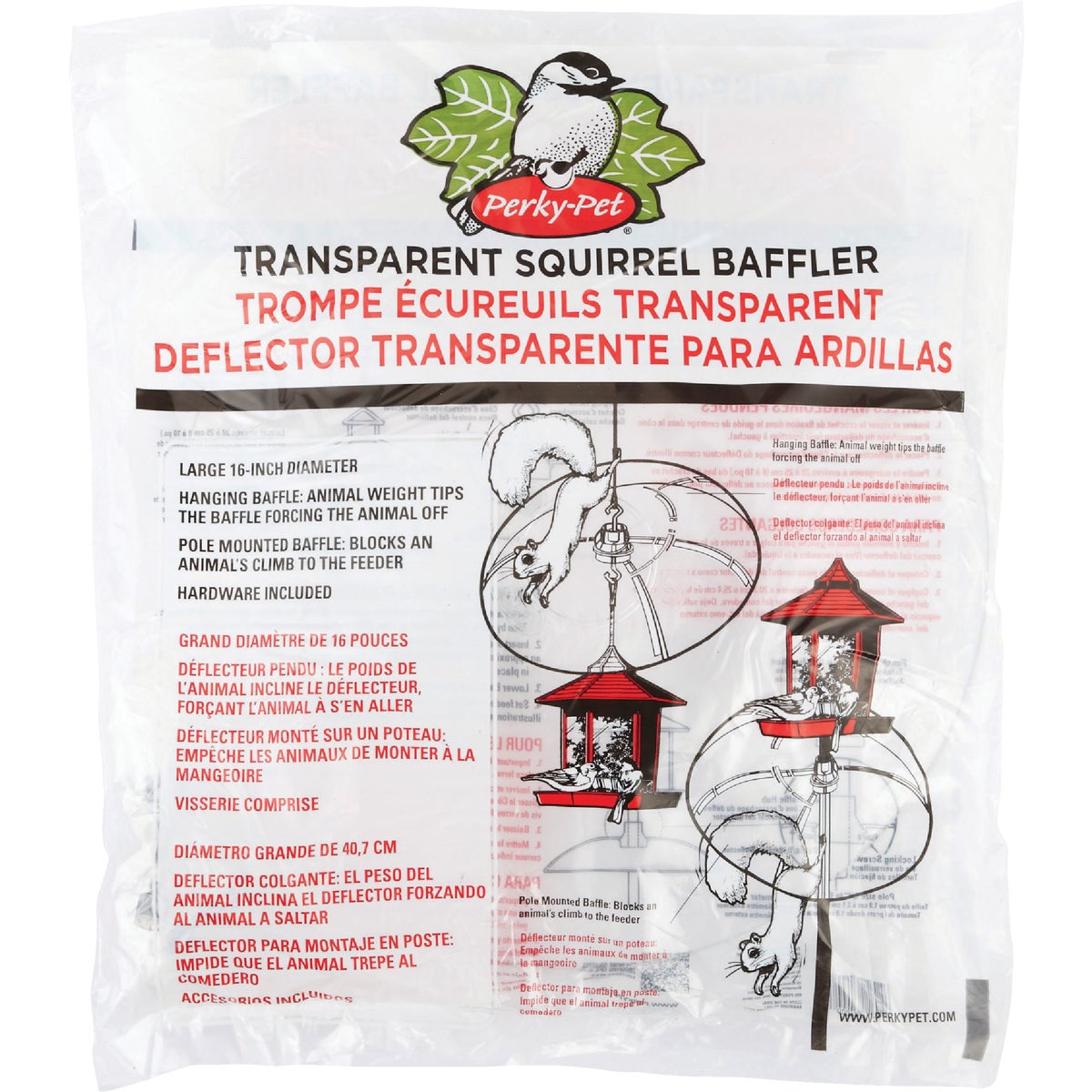 Perky-Pet 16 In. Transparent Squirrel Baffle Image 2