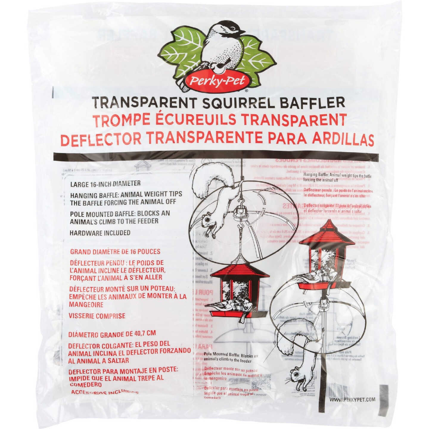 Perky-Pet 16 In. Transparent Squirrel Baffle Image 2