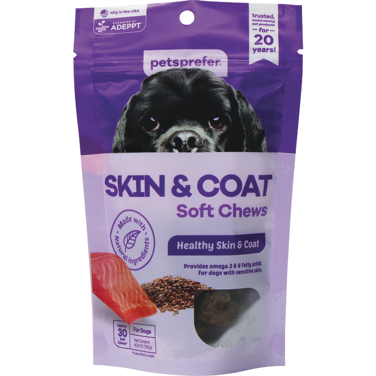 Pets Prefer Skin & Coat Soft Dog Chews (30-Count)
