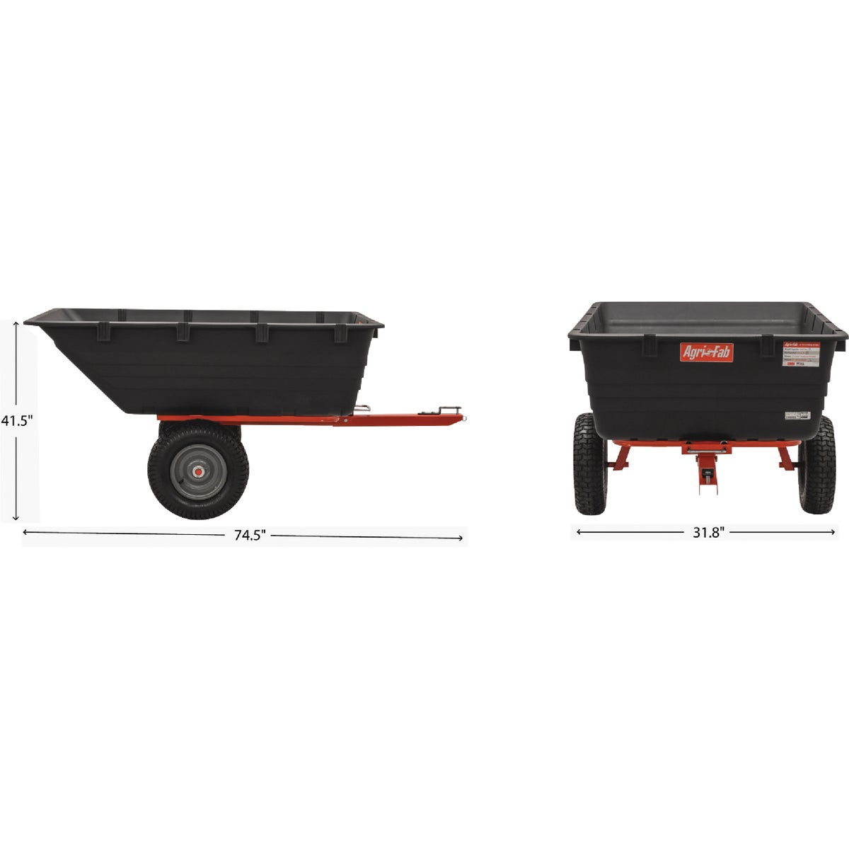 Agri-Fab 18 Cu ft. 1,000 Lb. Poly Swivel Steel Tow-Behind Dump Cart Image 10