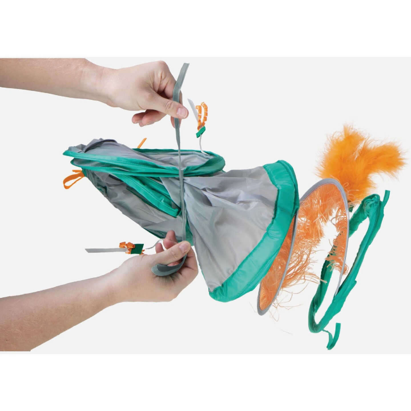 SmartyKat Fringe Frenzy Triple Tunnel Activity Cat Toy Image 4