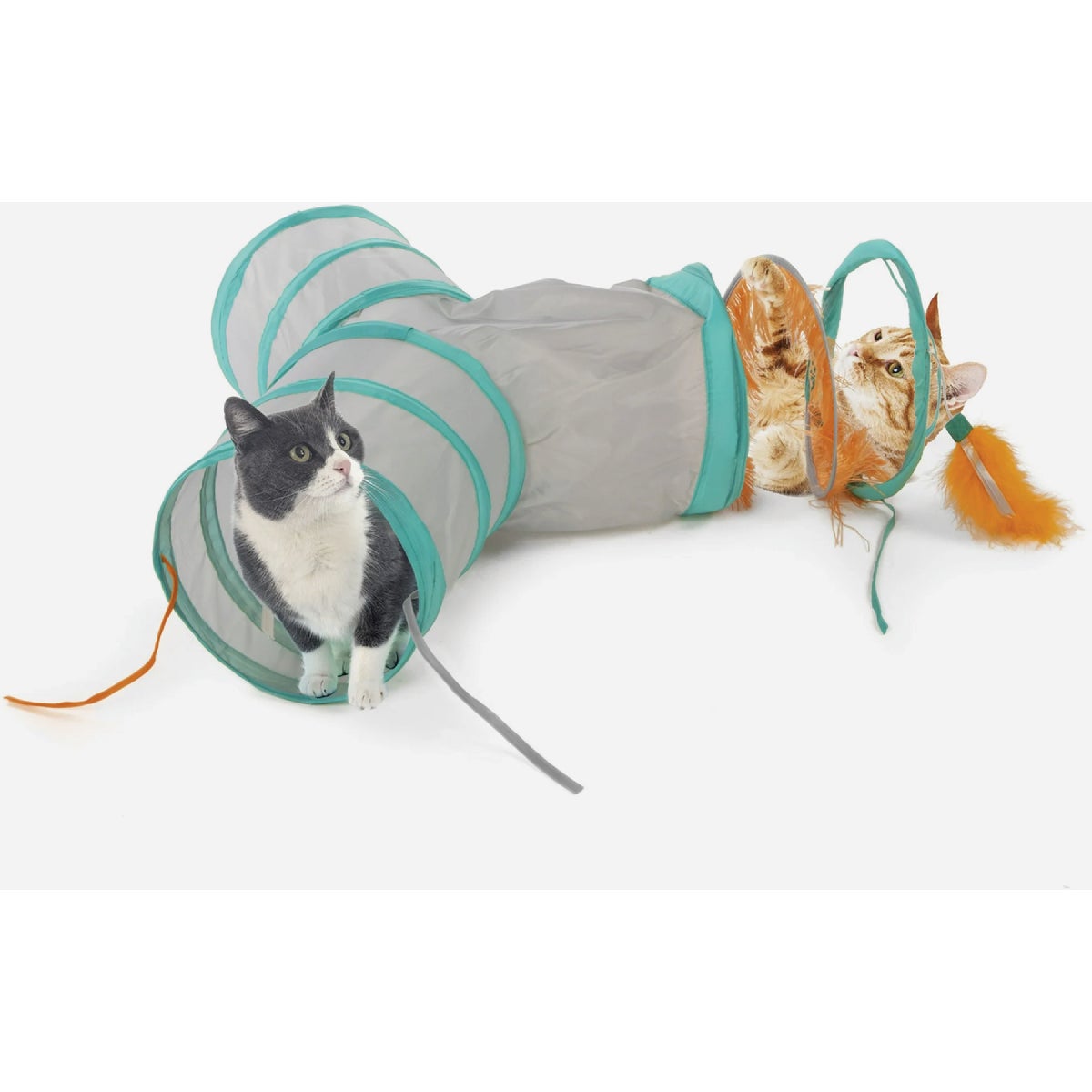SmartyKat Fringe Frenzy Triple Tunnel  Activity Cat Toy Image 2