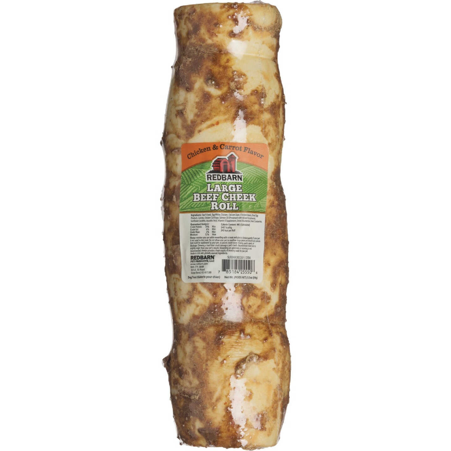 Redbarn Large Glazed Beef Cheek Roll Dog Treat Image 1