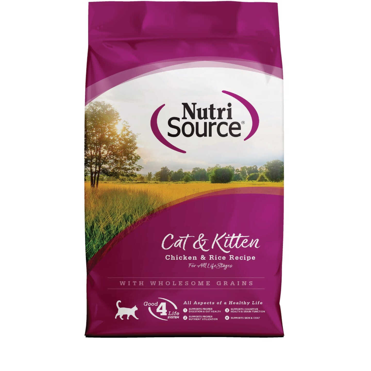 NutriSource 4 Lb. Chicken & Rice Dry Cat & Kitten Food Image 1