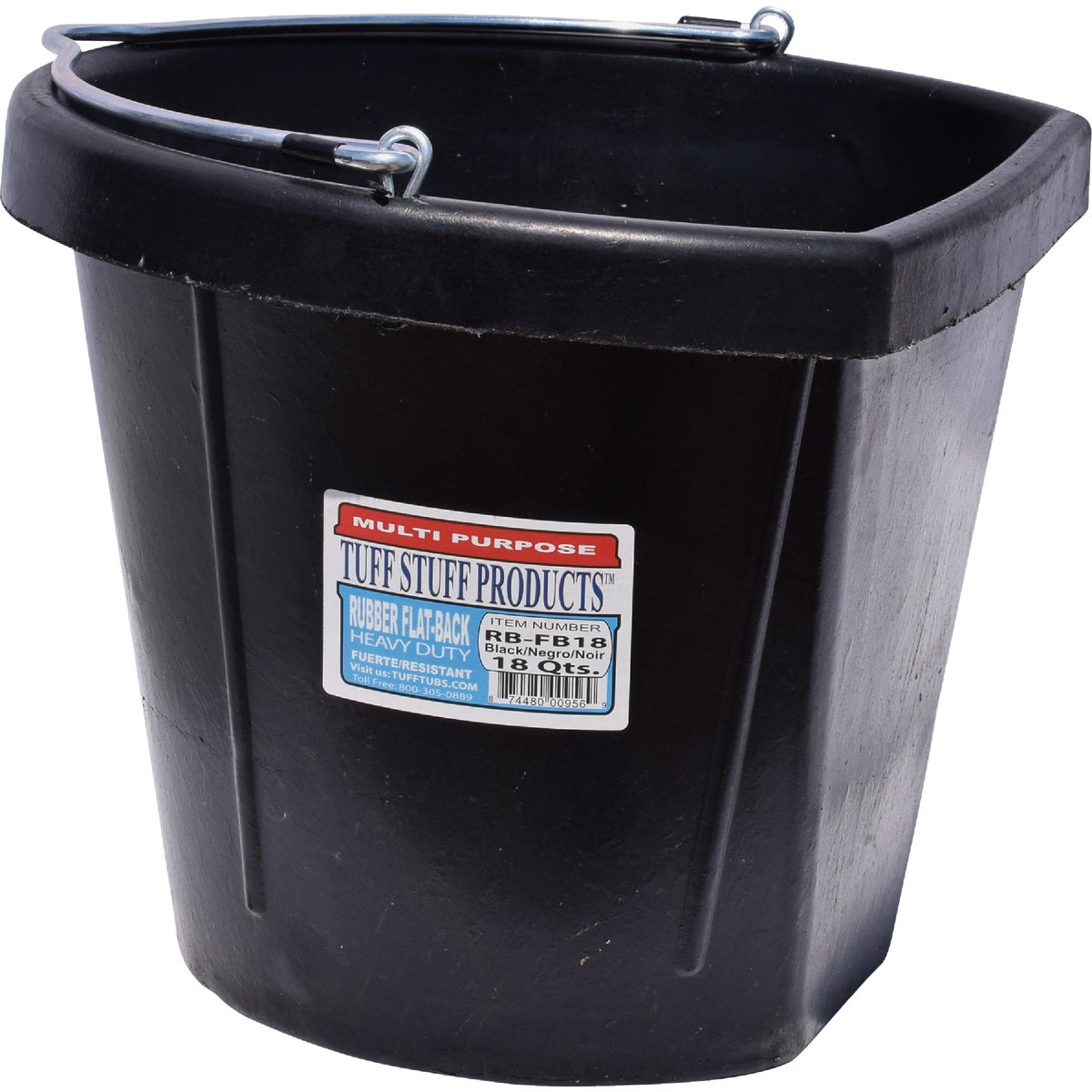 Tuff Stuff 18 Qt. Rubber Flat-Back Bucket