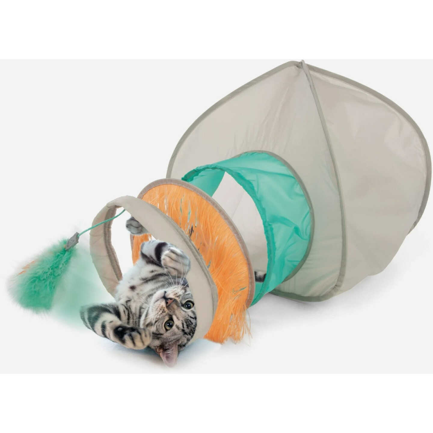 SmartyKat Fringe Frenzy Cat Hideout Tunnel Image 2