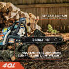 Senix 4QL 18 In. 49cc Gas Powered Chainsaw Image 3