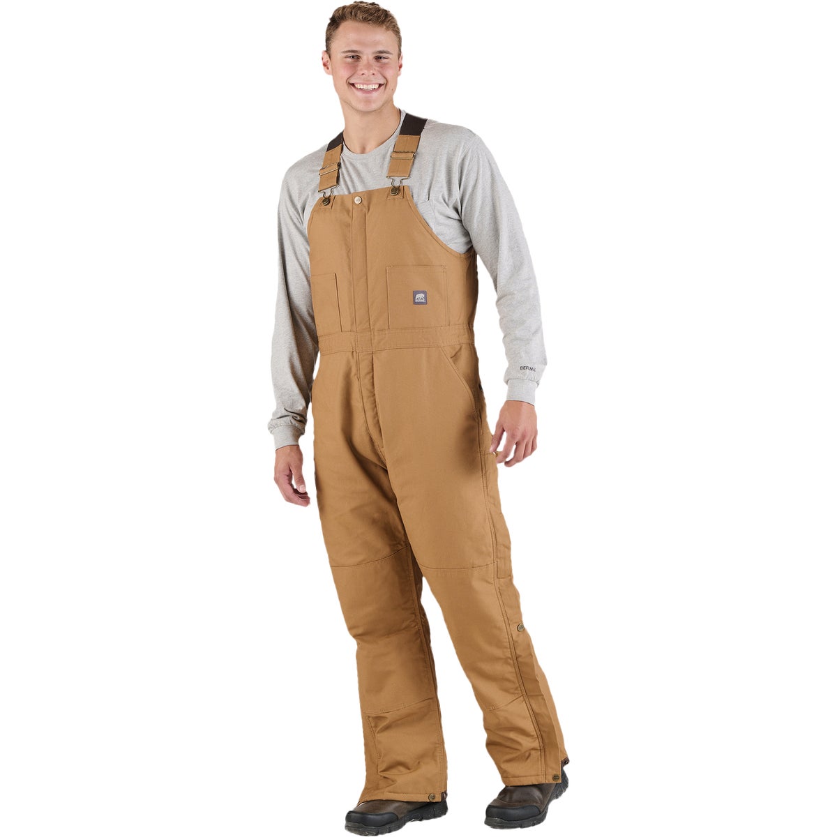 Berne Men's L Tall Brown Heritage Insulated Duck Bib Overall