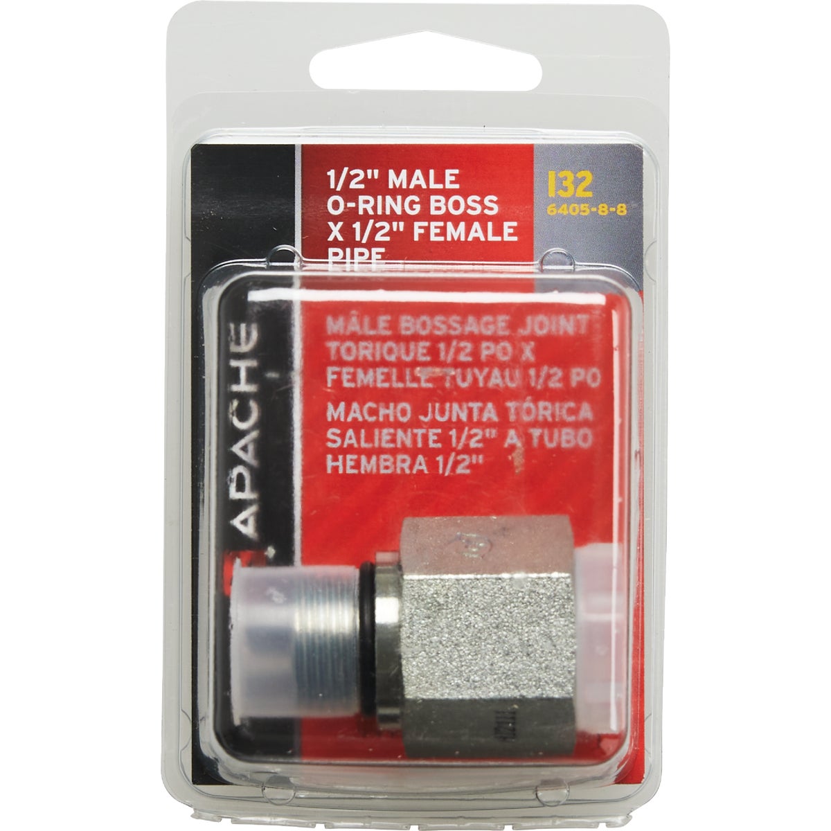 Apache 1/2 In. Male O-Ring x 1/2 In. Female Pipe Hydraulic Hose Adapter Image 2