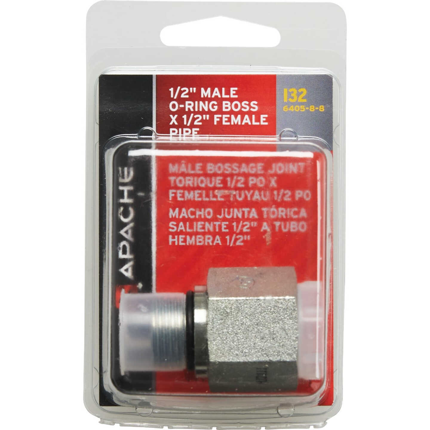 Apache 1/2 In. Male O-Ring x 1/2 In. Female Pipe Hydraulic Hose Adapter Image 2