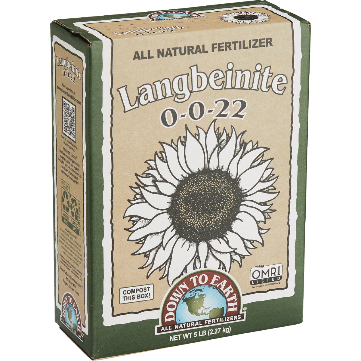 Down To Earth 5 Lb. 0-0-22 Powder Langbeinite