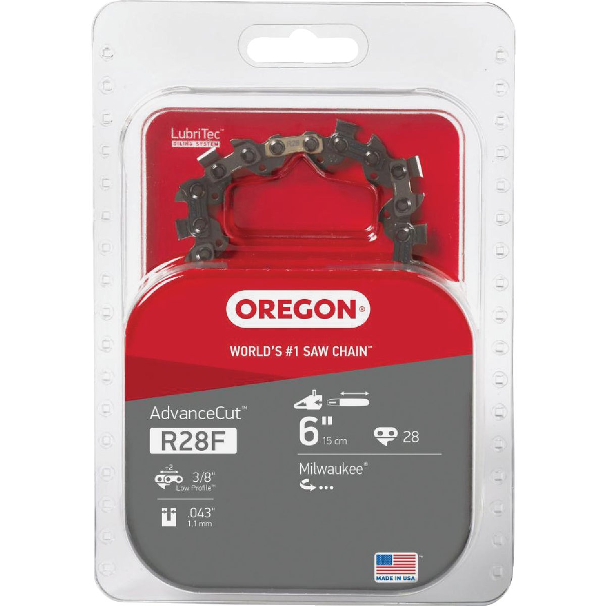 Oregon R28F Polesaw Chain for 6 in. Bar - 28 Drive Links - fits Remington, Milwaukee and Craftsman Image 1
