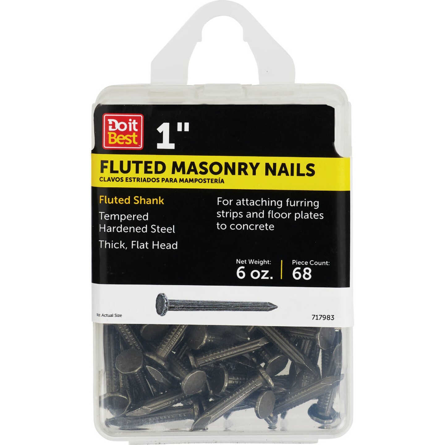 Do it 2d x 1 In. 9 ga Hardened Steel Fluted Masonry Nails (70-Count) Image 1