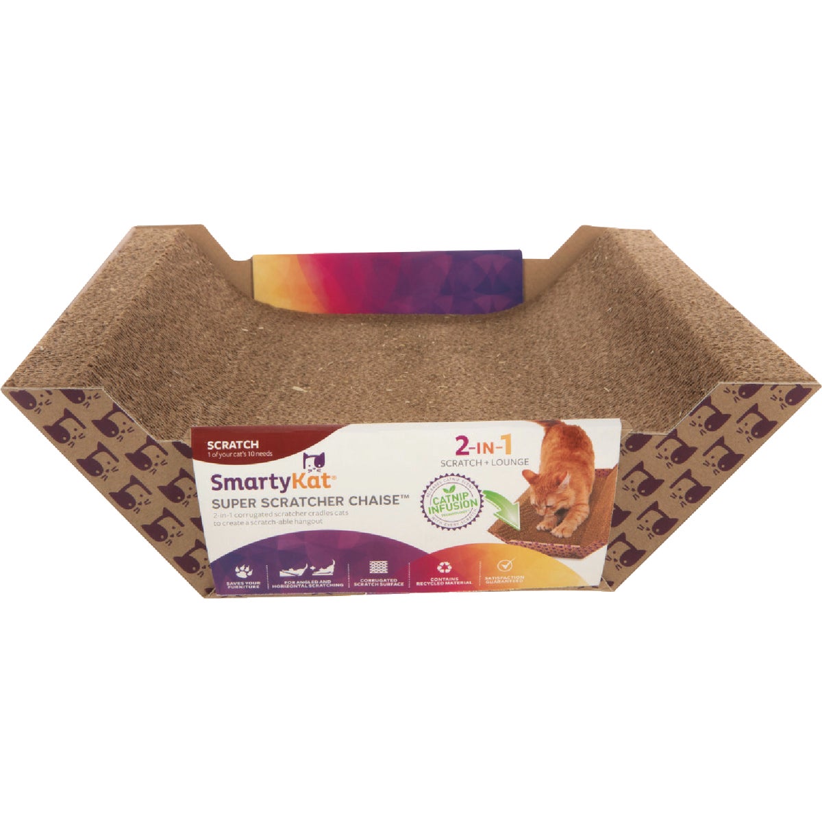 SmartyKat Super Scratcher Chaise with Catnip Infusion Technology