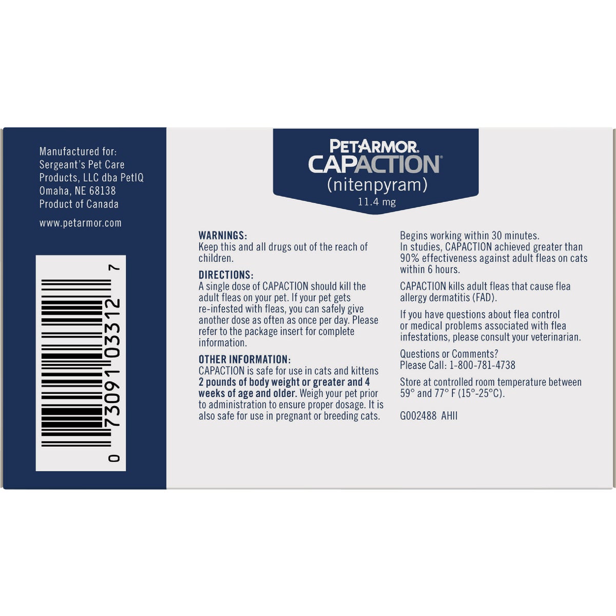 PetArmor CapAction 2 to 25 Lb. Cat Flea Tabs (6-Pack) Image 7