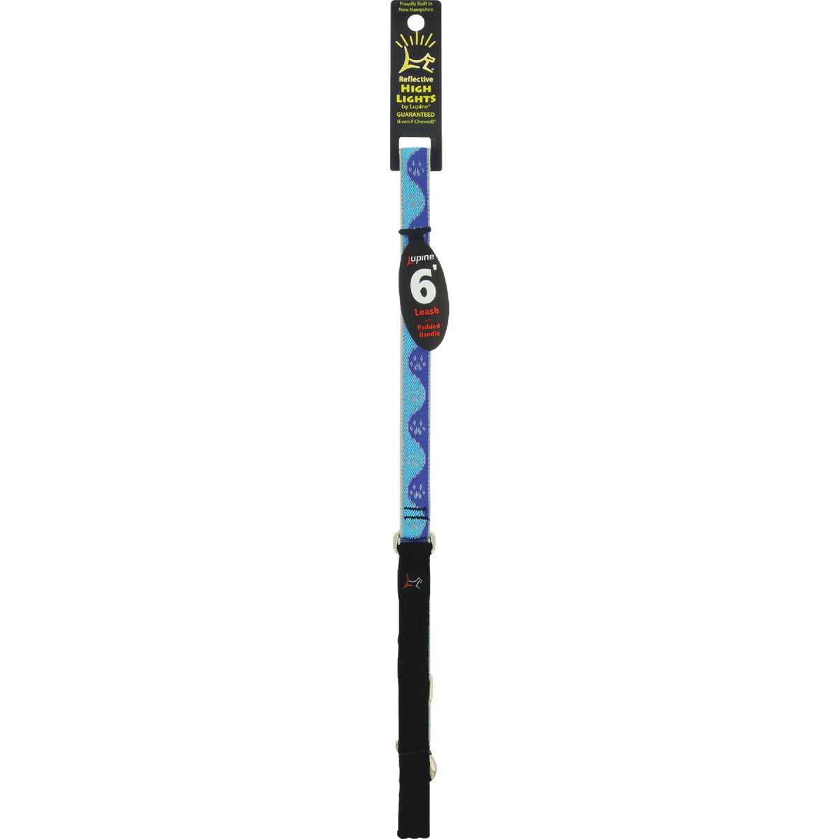 Lupine 3/4 In. x 6 Ft. Reflective Blue Paws Dog Leash