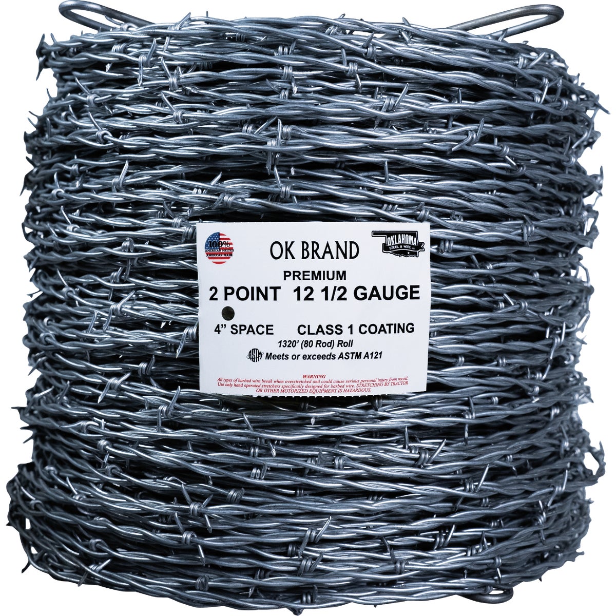 Oklahoma Steel 1320 Ft. x 12.5 Ga. 2 Pt. 4 In. Barbed Wire