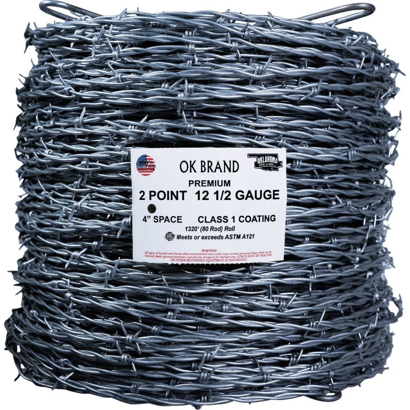 Oklahoma Steel 1320 Ft. x 12.5 Ga. 2 Pt. 4 In. Barbed Wire Image 1