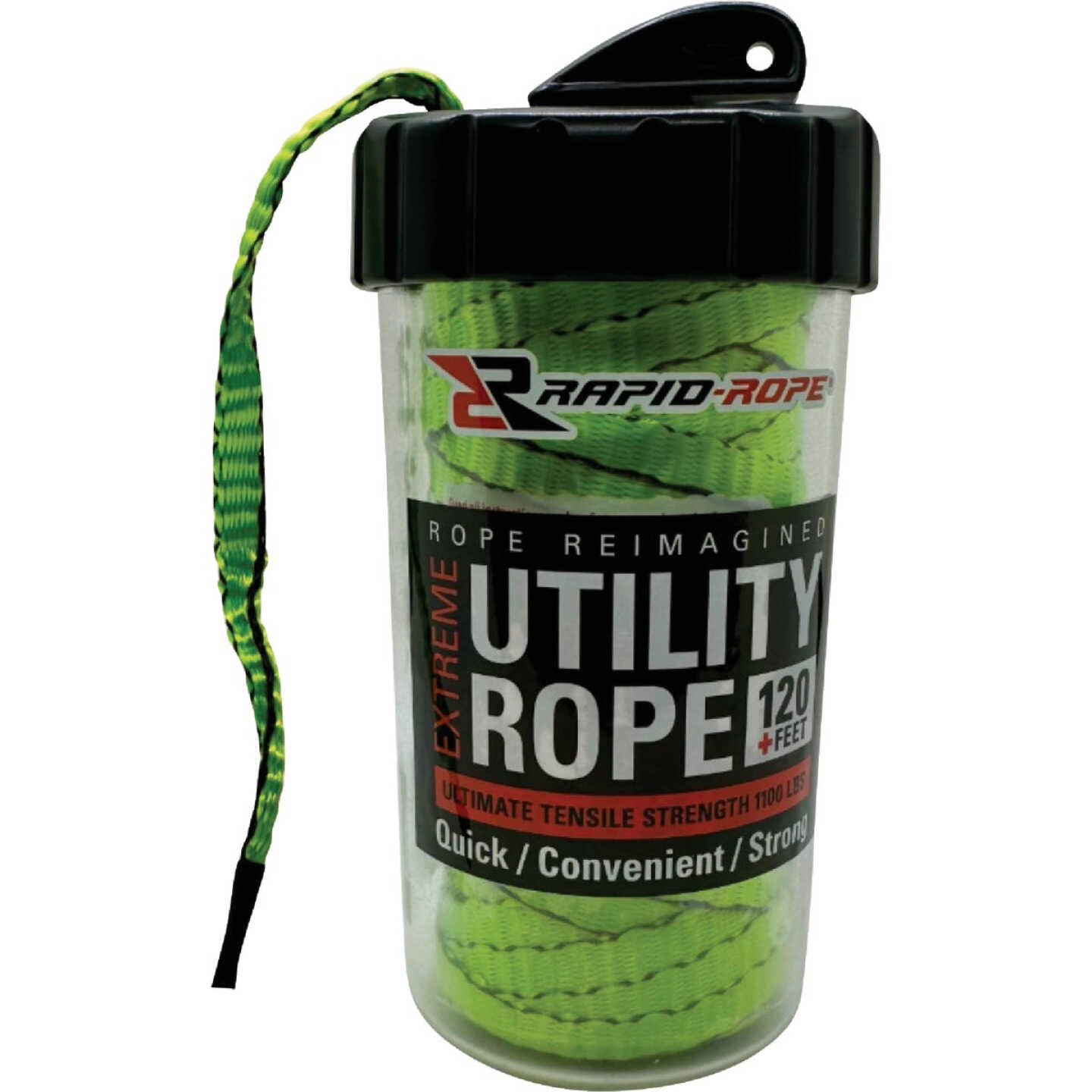 Rapid Rope 120 Ft. 1100 Lb. Tensile Strength Neon Green Utility Rope Image 1