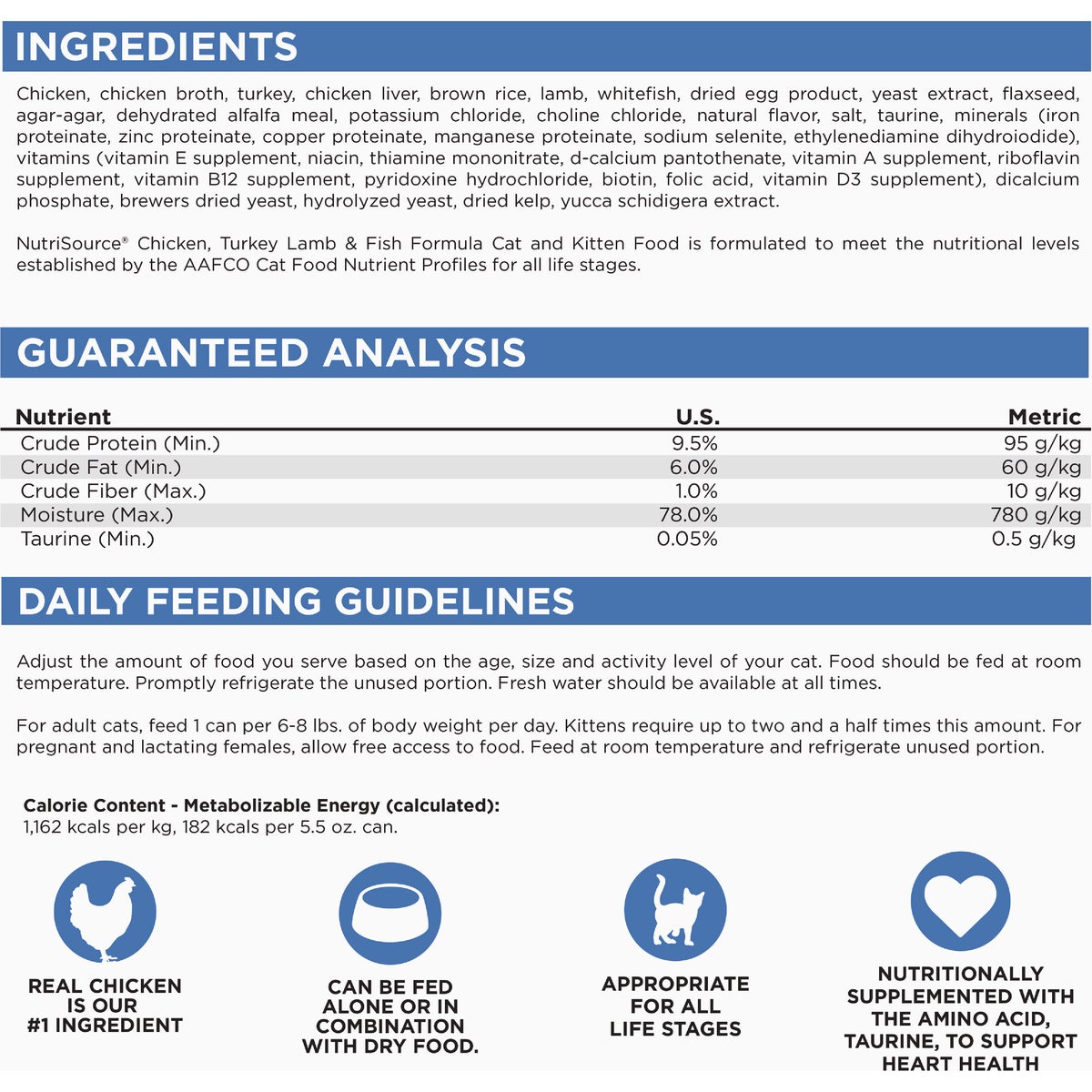 NutriSource 5.5 Oz. Chicken, Turkey, Lamb & Fish Recipe Cat & Kitten Food Image 3