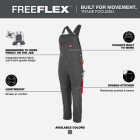 Milwaukee FREEFLEX Men's 30x32 Gray Unlined Bib Overalls Image 3
