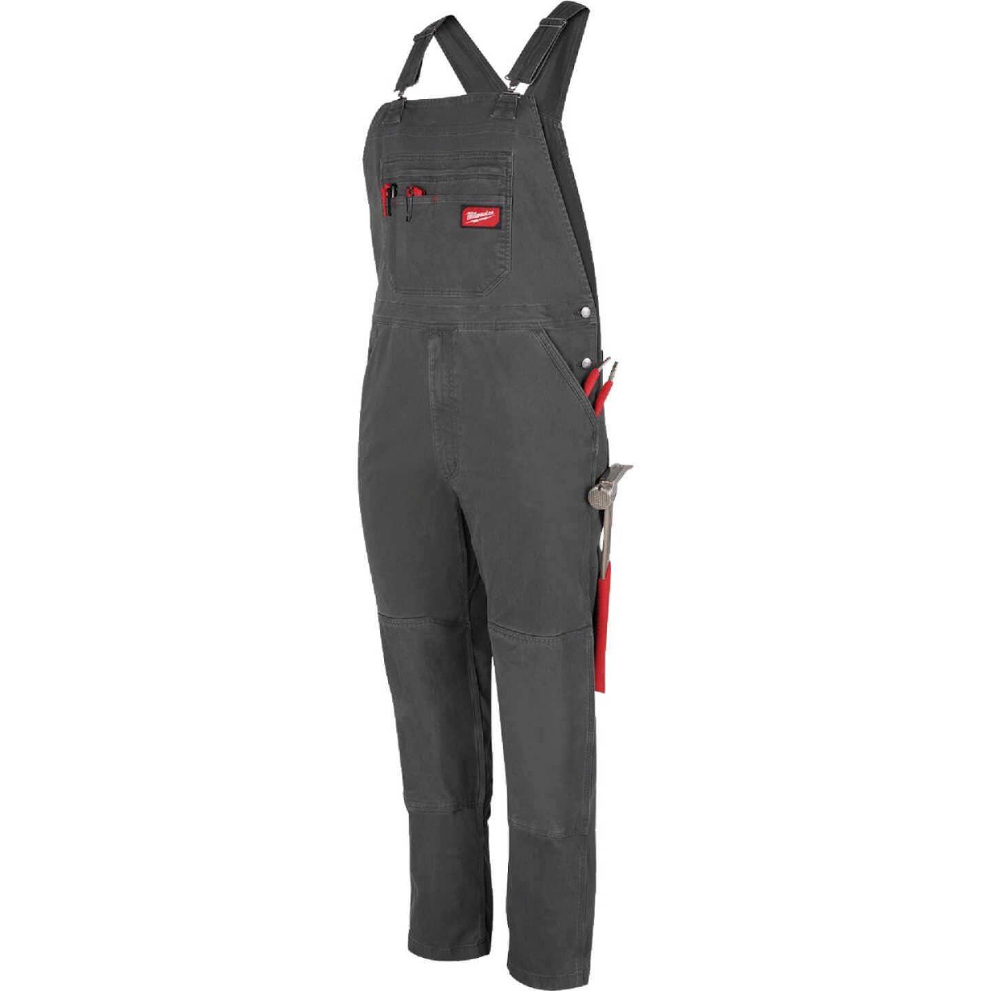 Milwaukee FREEFLEX Men's 30x32 Gray Unlined Bib Overalls Image 6
