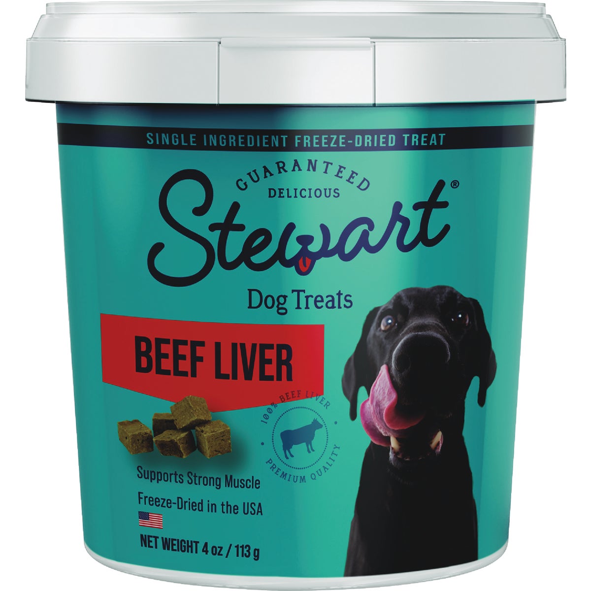 Stewart 4 Oz. Tub Freeze-Dried Beef Liver Dog Treats Image 1