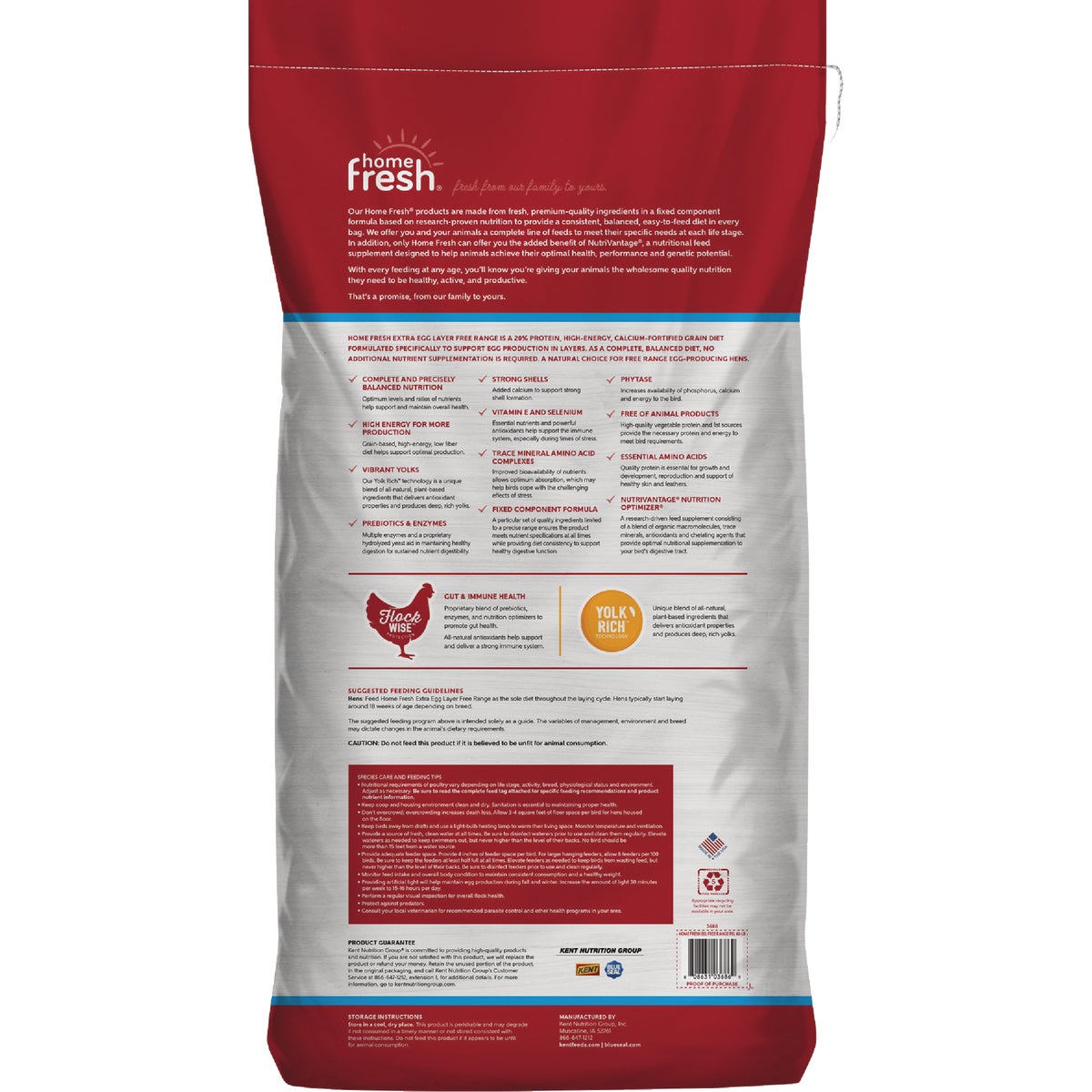 Kent Home Fresh Extra Egg Layer Free Range 40 Lb. Pellet Feed Image 7