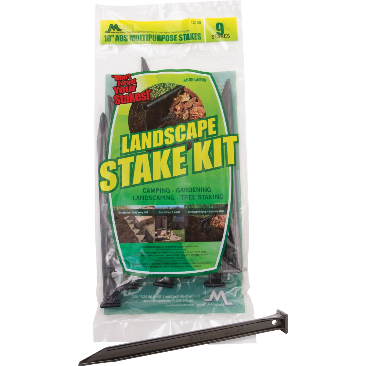Master Mark 10 In. ABS Black Multipurpose Landscape Stakes (9-Pack)