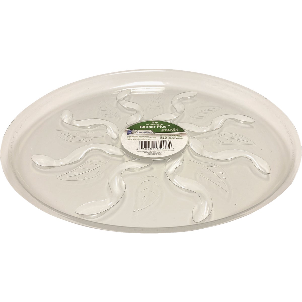 Gardener's Blue Ribbon Saucer Plus 16 In. Clear Plastic Flower Pot Saucer