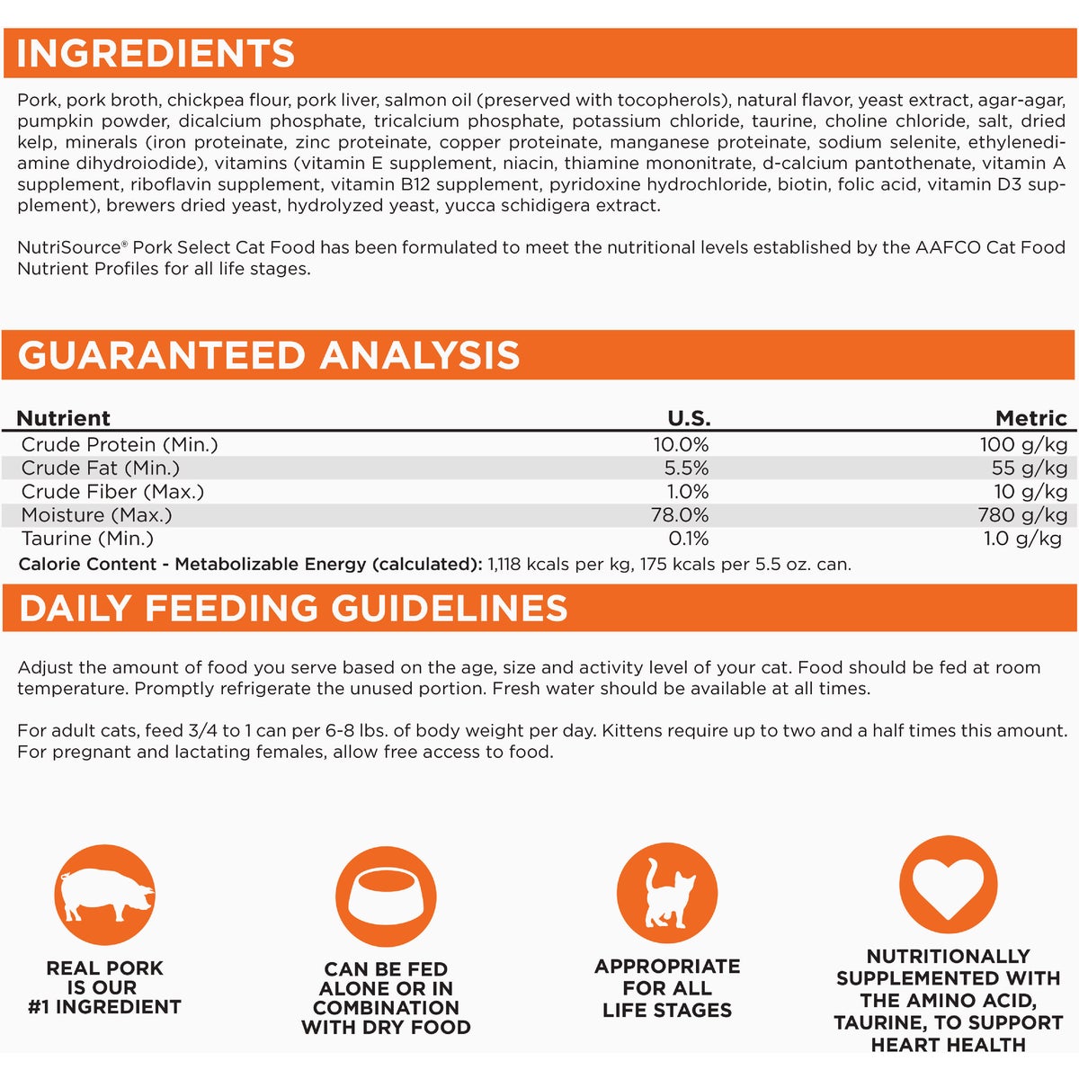 NutriSource 5.5 Oz. Grain Free Pork & Pork Liver Select Cat Food Image 5