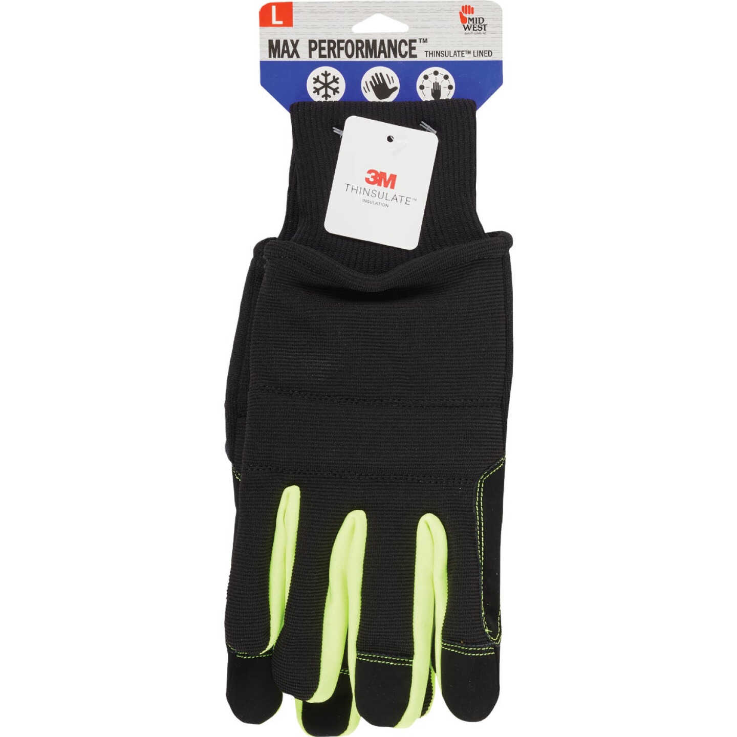 Midwest Gloves & Gear Max Performance Men's Large Thinsulate Lined Work Glove with Snow Cuff Image 2