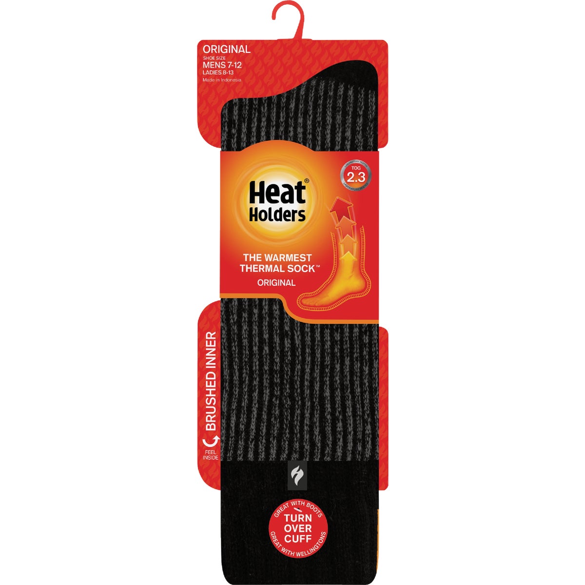 Heat Holders Chris Men's 7 to 12 Black Boot Sock Image 2