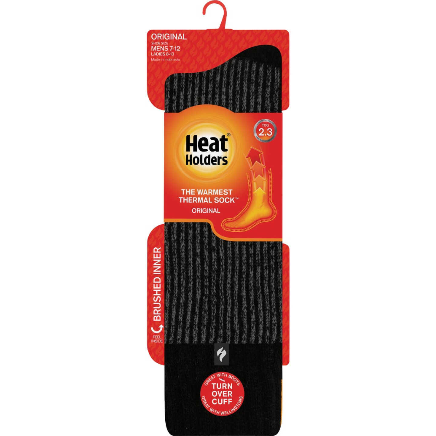 Heat Holders Chris Men's 7 to 12 Black Boot Sock Image 2