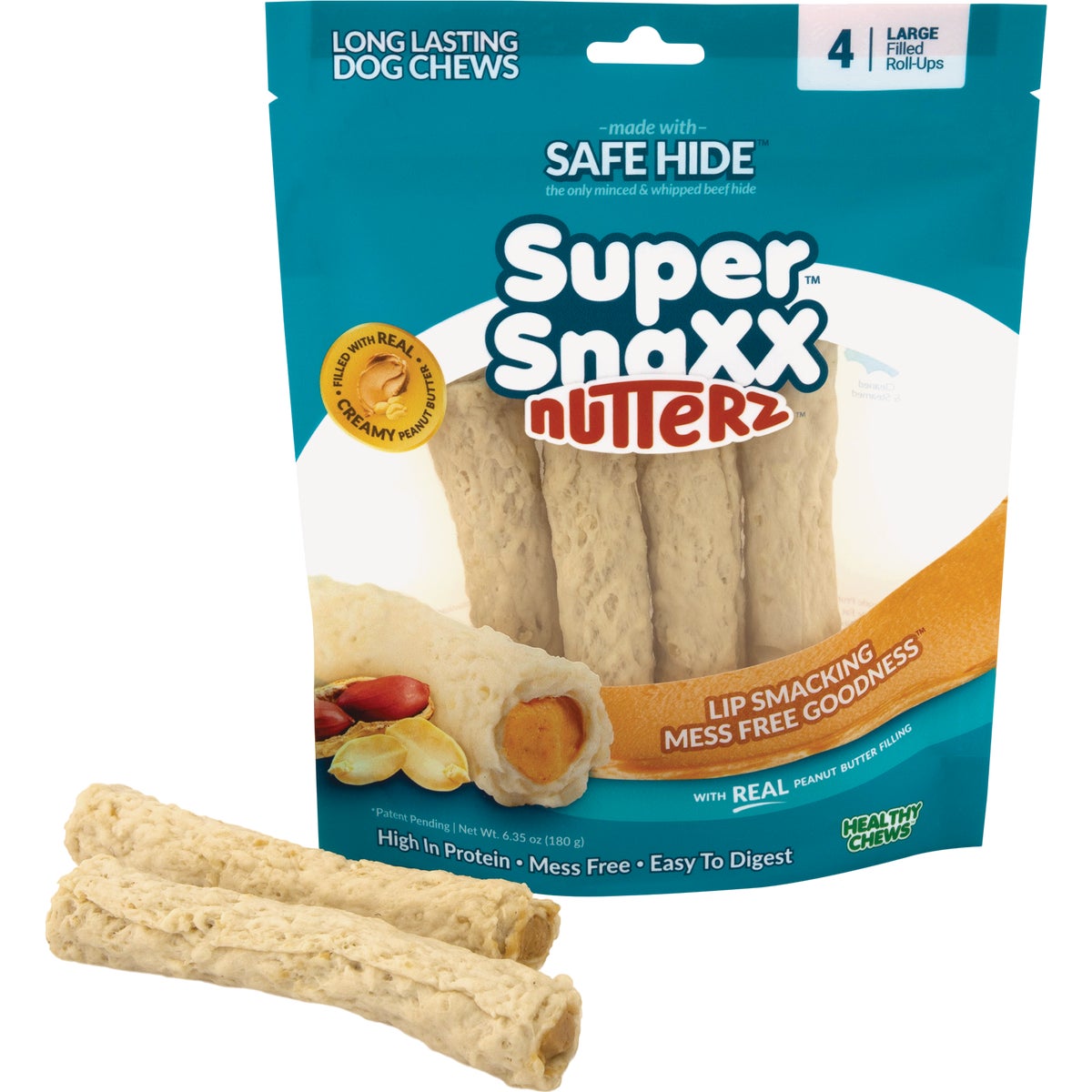Healthy Chews Super SnaXX Nutterz Peanut Butter Dog Treat (4-Pack)