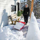 Garant 24 In. Poly Sled Snow Shovel with Steel Wear Strip and 42.5 In. Steel Handle Image 4