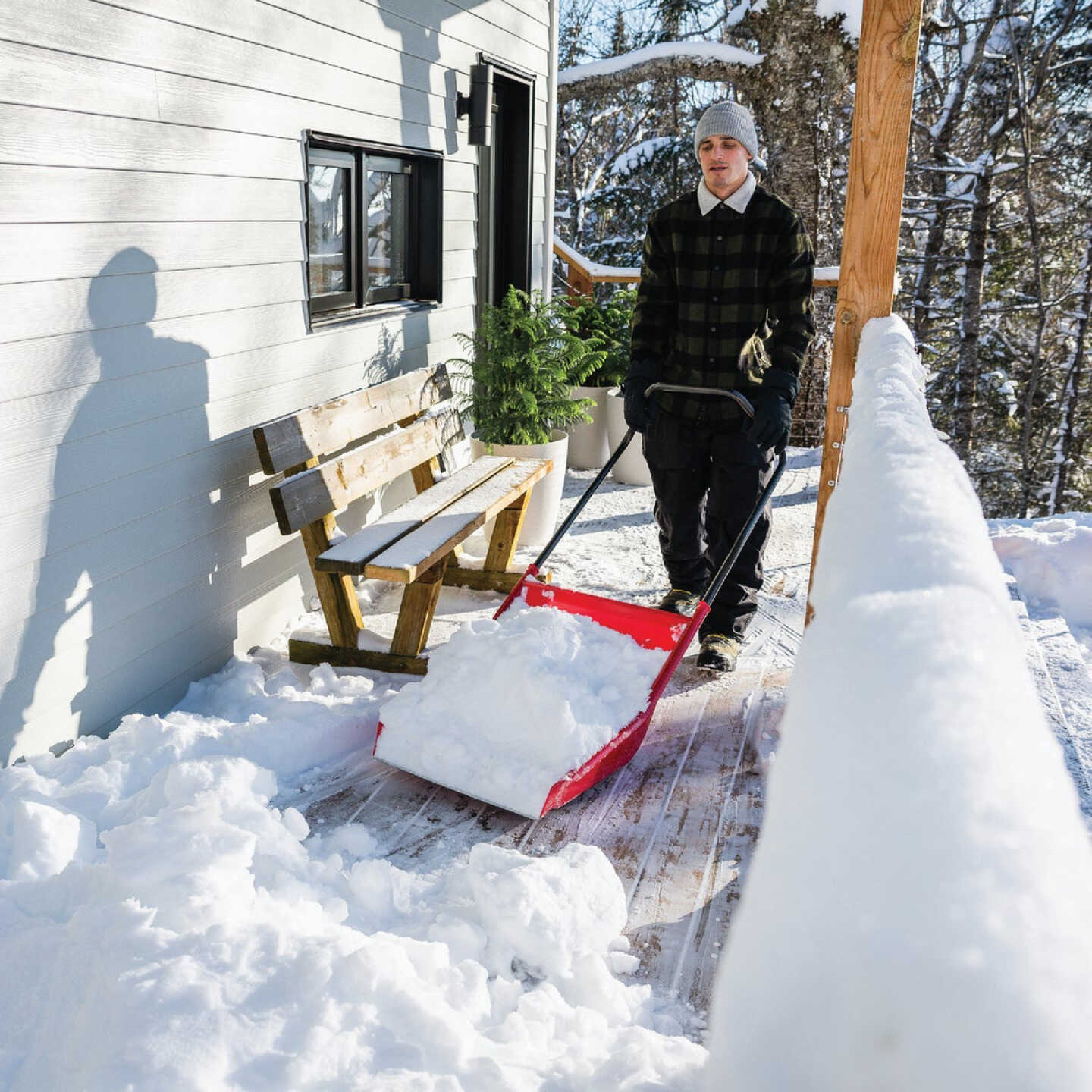 Garant 24 In. Poly Sled Snow Shovel with Steel Wear Strip and 42.5 In. Steel Handle Image 4