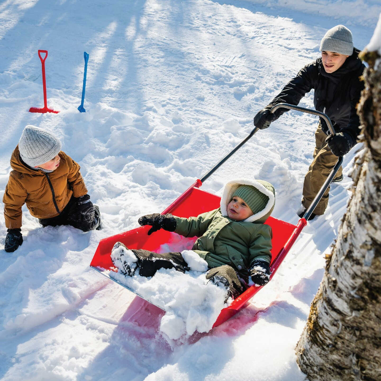 Garant 24 In. Poly Sled Snow Shovel with Steel Wear Strip and 42.5 In. Steel Handle Image 3