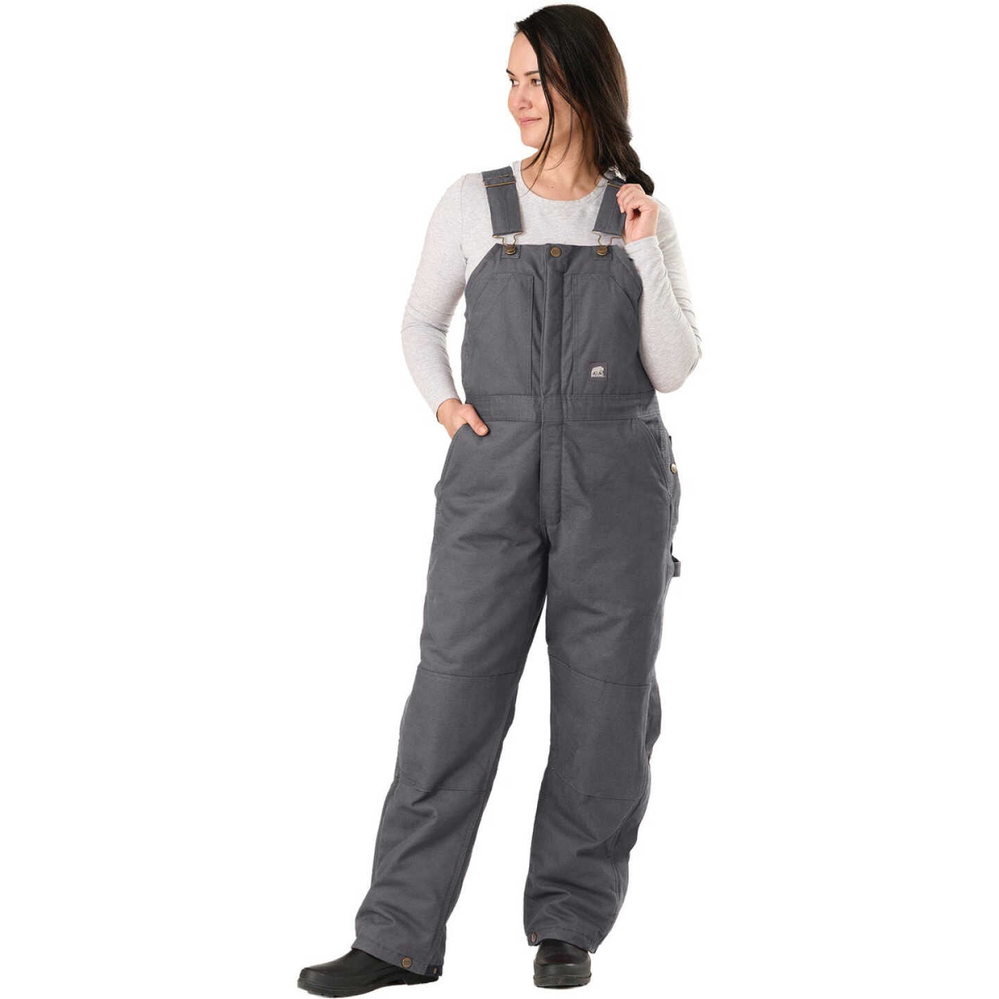 Berne Women's 2XL Titanium Softstone Duck Insulated Bib Overall Image 1