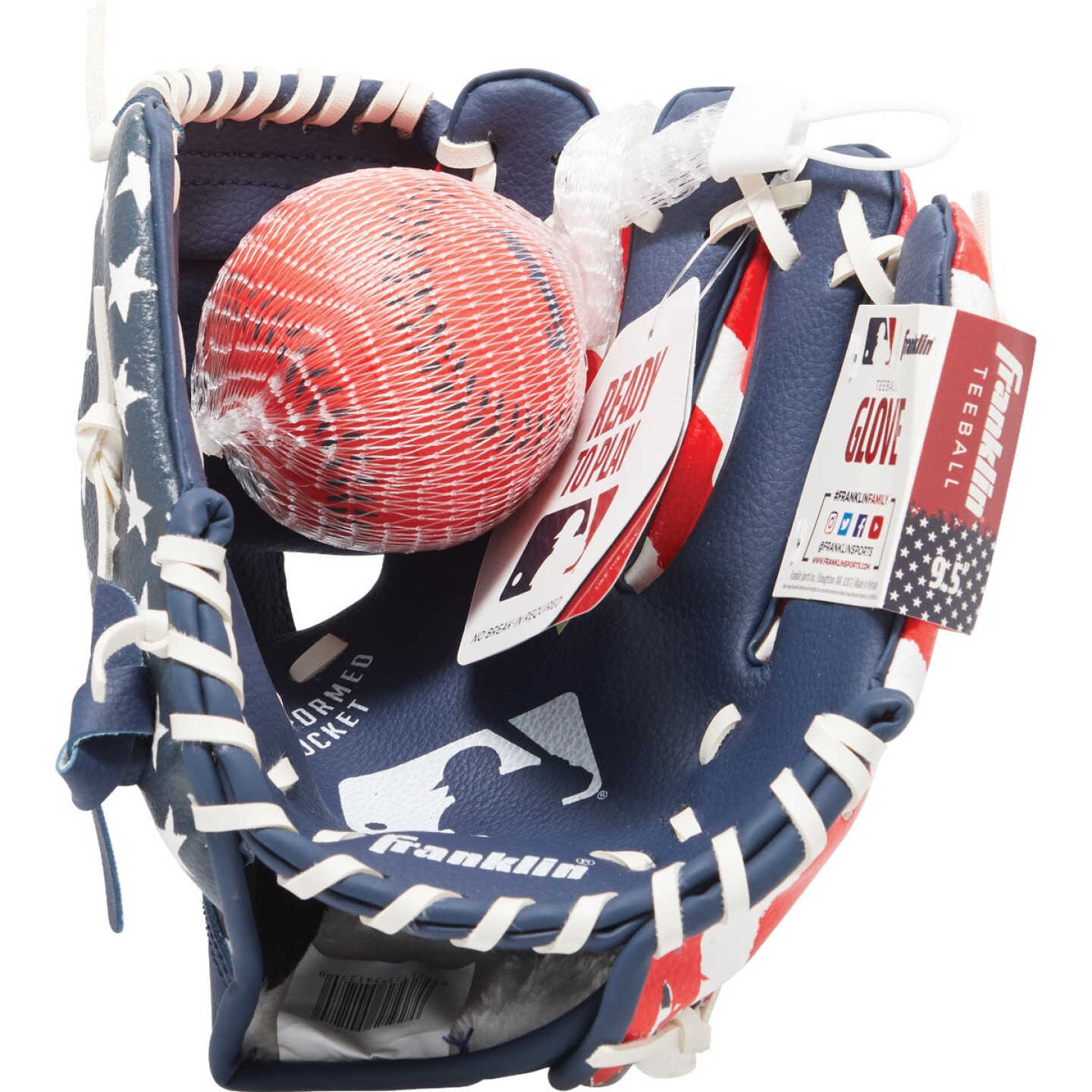 Franklin MLB RTP 9.5 In. T-Ball Right-Handed Thrower Glove with Ball Image 2