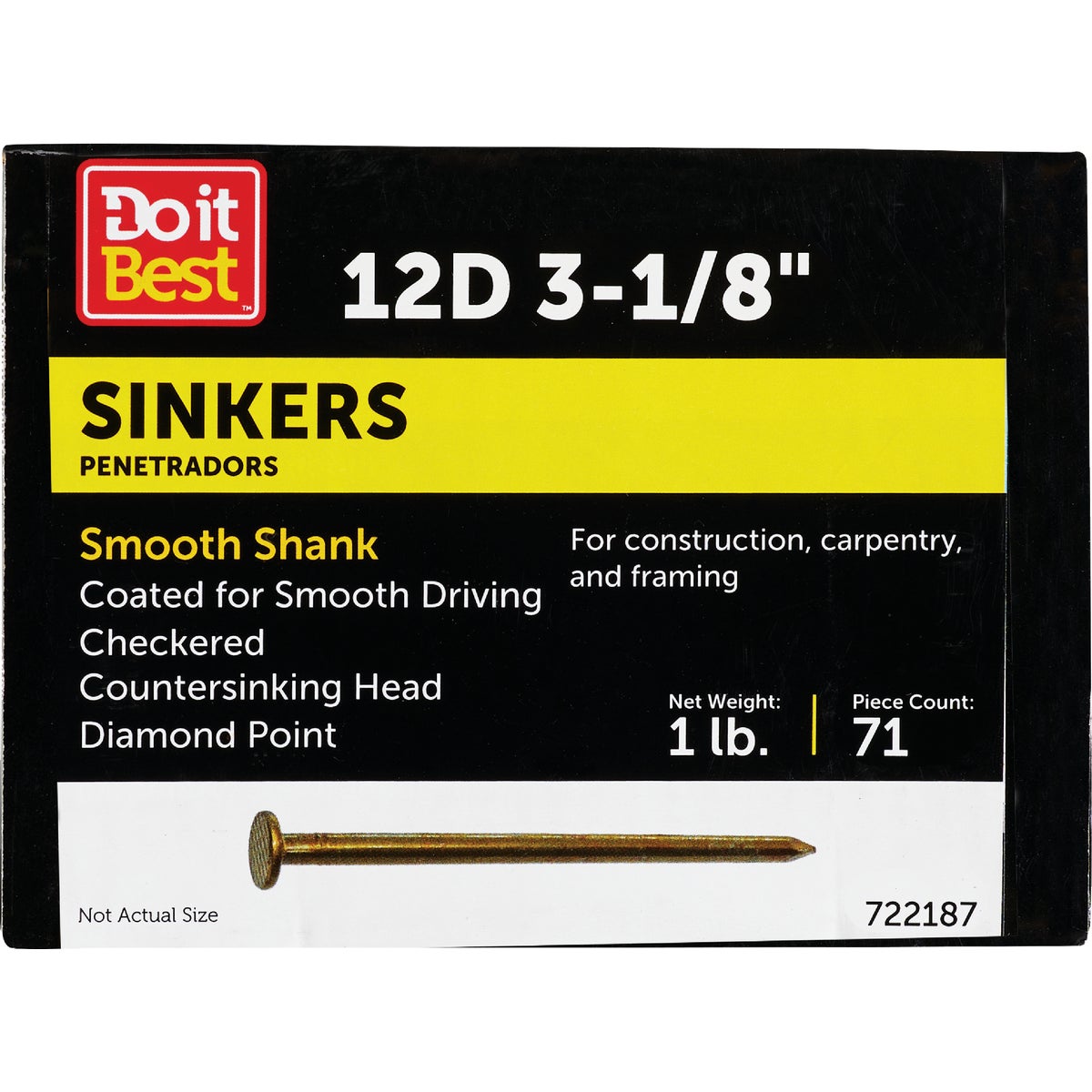 Do it 12d x 3-1/8 In. 10 ga Coated Sinker Framing Nails (81-Count, 1 Lb.)
