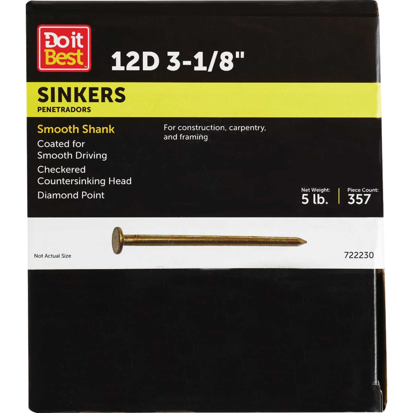 Do it 12d x 3-1/8 In. 10 ga Coated Sinker Framing Nails (405-Count, 5 Lb.) Image 1