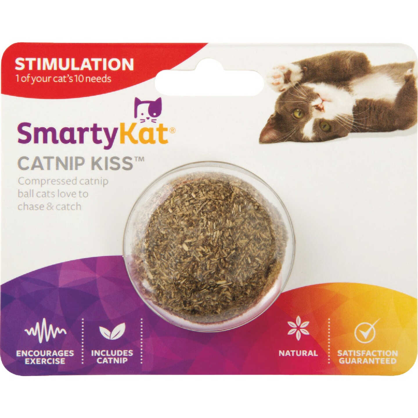 SmartyKat Catnip Kiss Compressed Catnip Ball Cat Toy Image 1