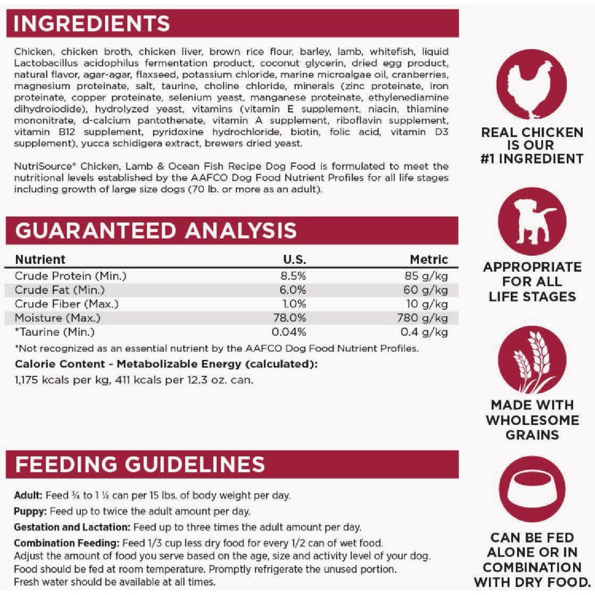 NutriSource 12.3 Oz. Chicken, Lamb & Fish Wet Dog Food Image 2