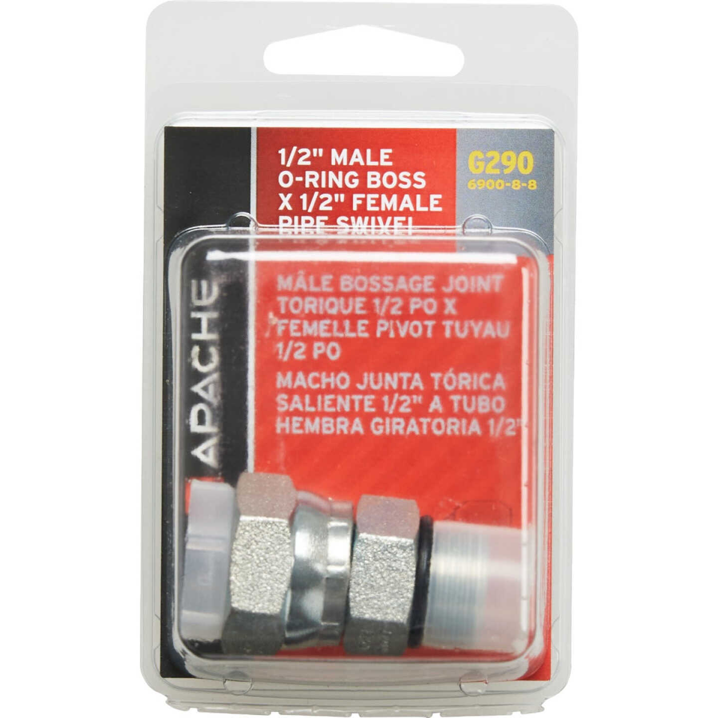 Apache 1/2 In. Male O-Ring x 1/2 In. Female Pipe Swivel Hydraulic Hose Adapter Image 2