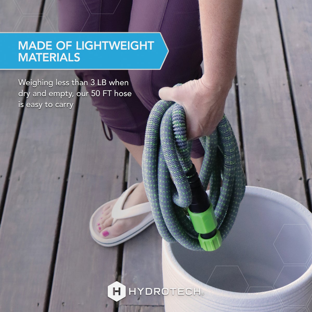 Hydrotech 5/8 In. Dia. x 50 Ft. Green Expandable Burst Proof Hose Image 6