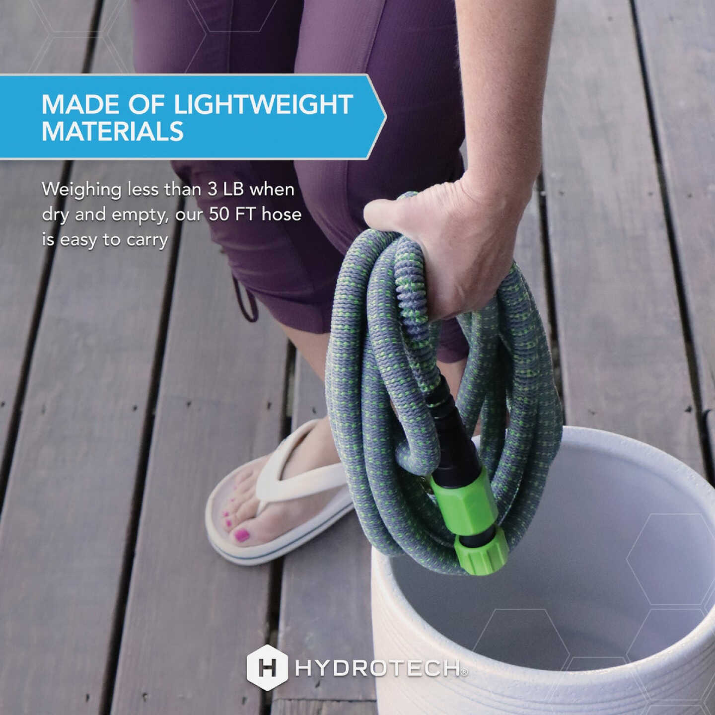 Hydrotech 5/8 In. Dia. x 50 Ft. Green Expandable Burst Proof Hose Image 6