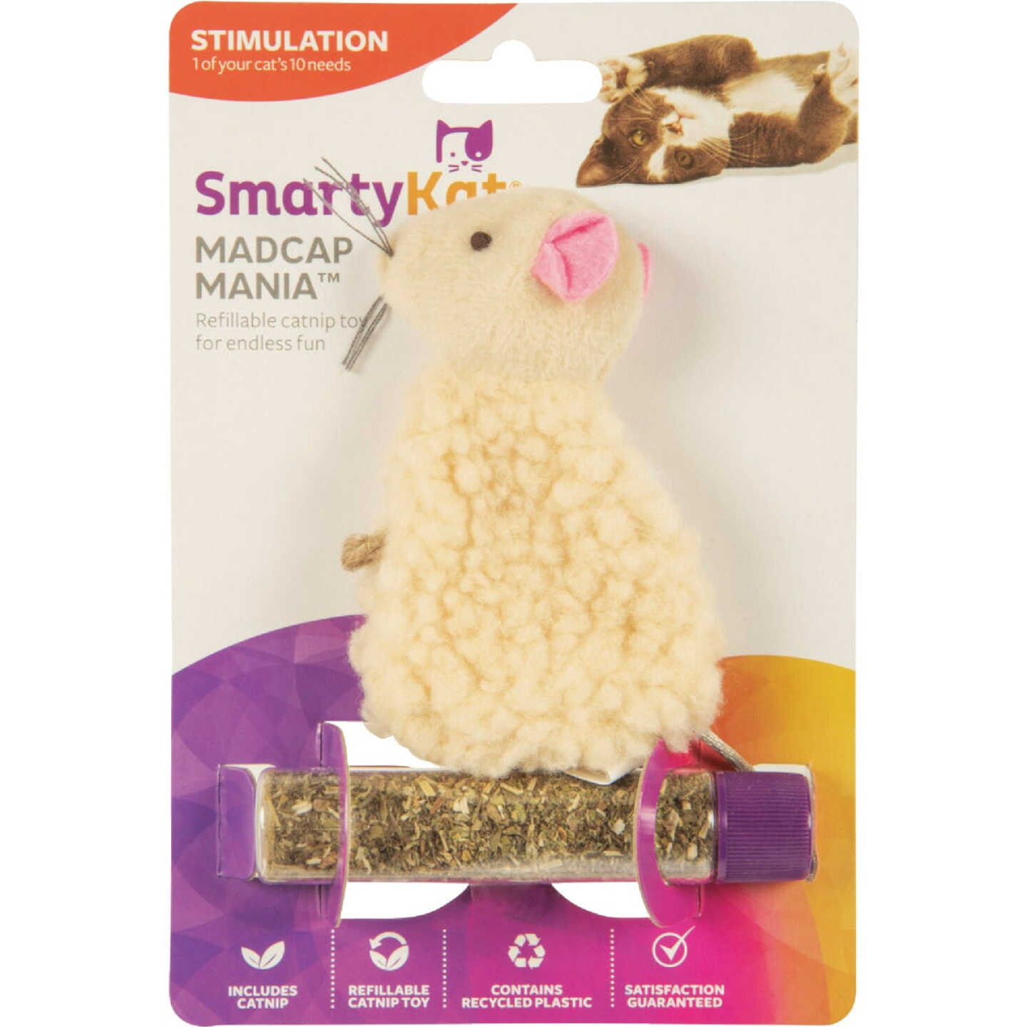 SmartyKat Madcap Mania Refillable Plush Catnip Cat Toy Image 1