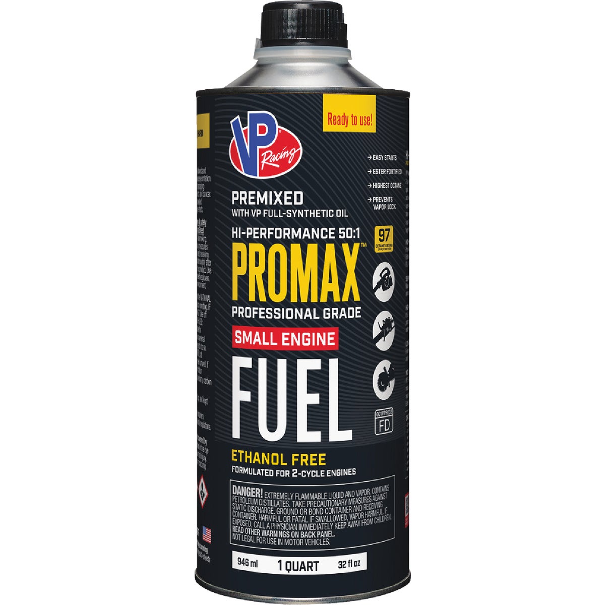 VP Racing Fuels Pro-Max 1 Qt. 50:1 Premixed Small Engine Fuel
