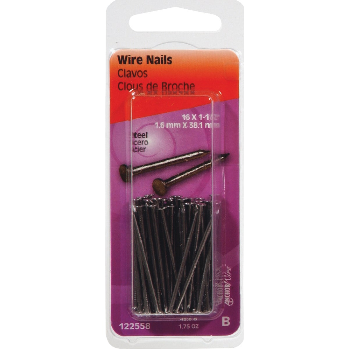 Hillman Anchor Wire 1-1/2 In. 16 ga Bright Wire Nails (1.75 Oz.)